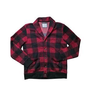 Old Navy Buffalo Plaid Shawl Collar Cardigan Men’s M Red Black